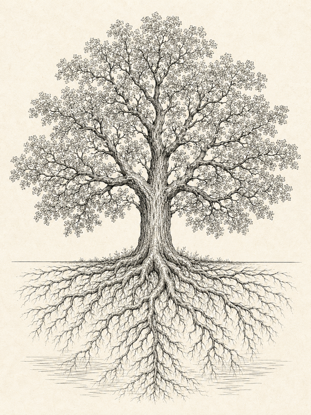Tree of roots — formation system illustration